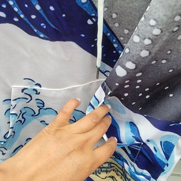Hokusai Great Wave Hoodie Pullover Sweatshirt Sz S Artist Union Great Wave Off - Picture 3 of 6